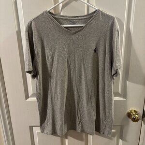 Polo Ralph Lauren Men's Classic Fit Gray V-Neck T-Shirt ~ Large
